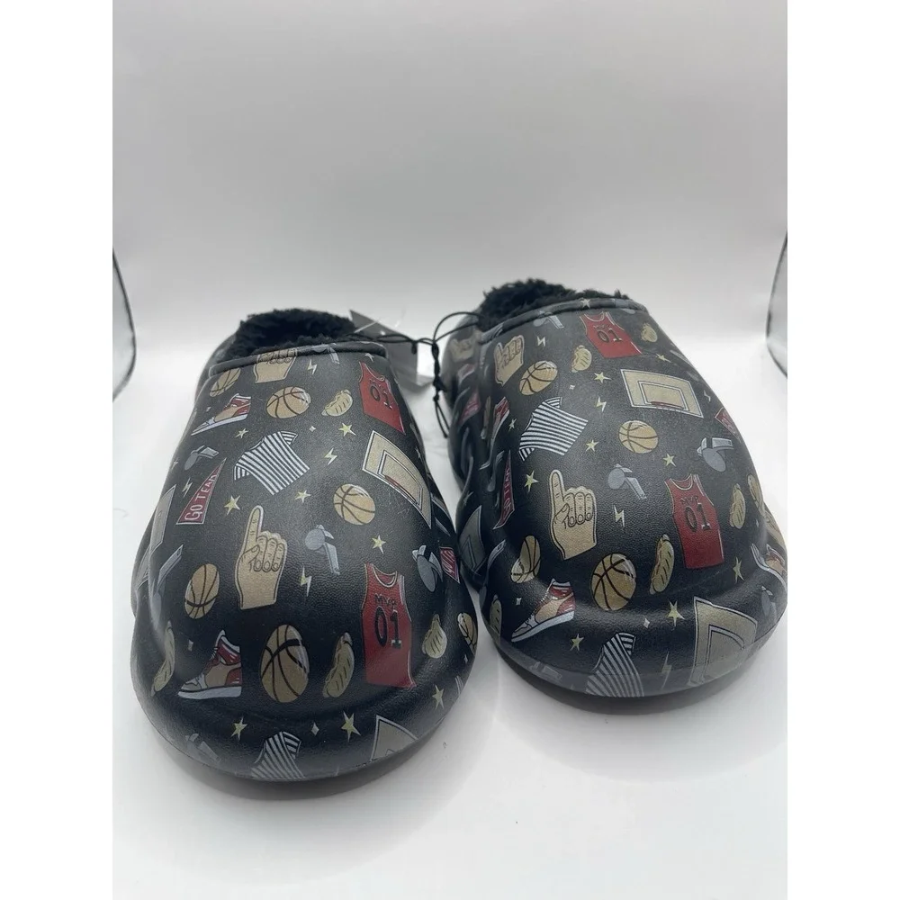 Kids Size 13 Red‎ Black Logo SlipOn Clogs Rubber Sherpa Lining red Foam comfort